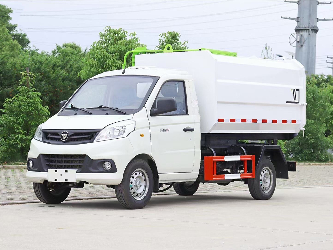 國六福田祥菱4方藍牌掛桶垃圾車