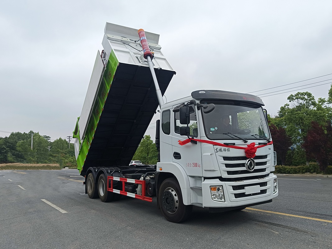 國六東風錦程后雙橋25方對接垃圾車